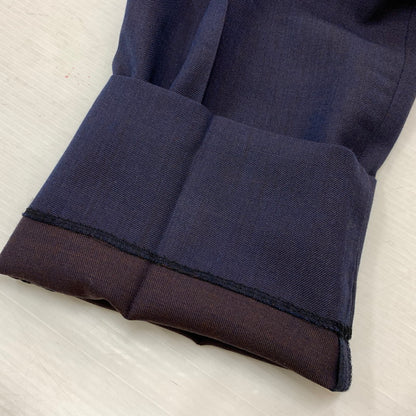 【中古品】【メンズ】 DORMEUIL PLEATED TROUSERS ドーメル プリーツ トラウザー ボトムス スラックスパンツ 151-260331-ko-24-fuzh サイズ：M カラー：ネイビー/パープル系 万代Net店