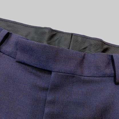 【中古品】【メンズ】 DORMEUIL PLEATED TROUSERS ドーメル プリーツ トラウザー ボトムス スラックスパンツ 151-260331-ko-24-fuzh サイズ：M カラー：ネイビー/パープル系 万代Net店