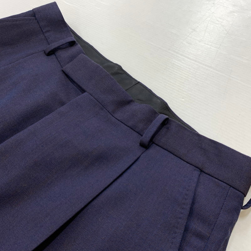 【中古品】【メンズ】 DORMEUIL PLEATED TROUSERS ドーメル プリーツ トラウザー ボトムス スラックスパンツ 151-260331-ko-24-fuzh サイズ：M カラー：ネイビー/パープル系 万代Net店