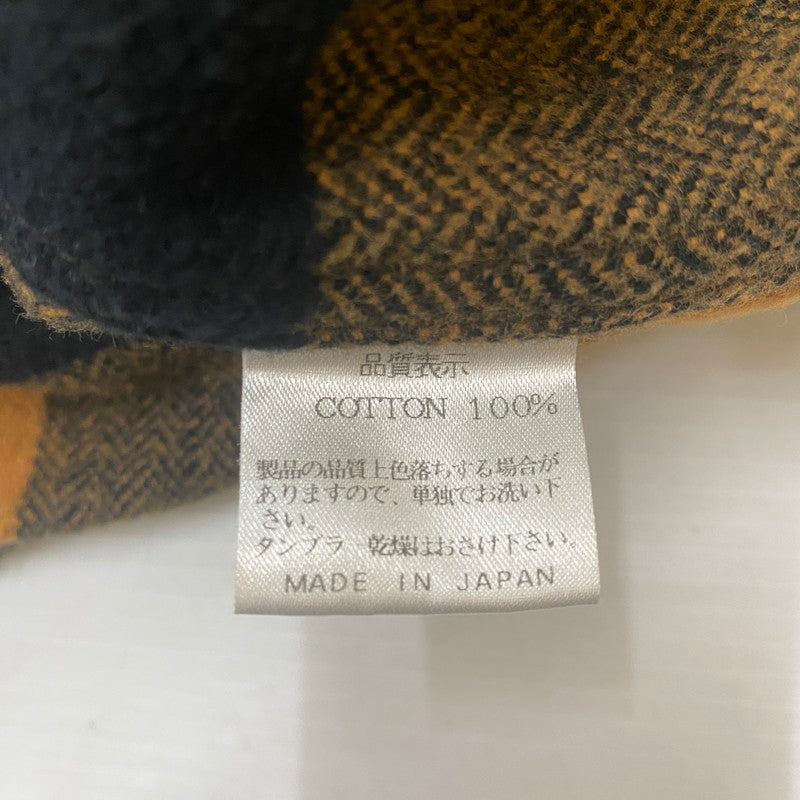 【中古品】【メンズ】 THE FLAT HEAD ザフラットヘッド HERRINGBONE CHECK SHIRT ヘリンボーン チェックシャツ 長袖 トップス 145-260331-yo-03-tei サイズ：38 カラー：オレンジ(ライトブラウン) 万代Net店
