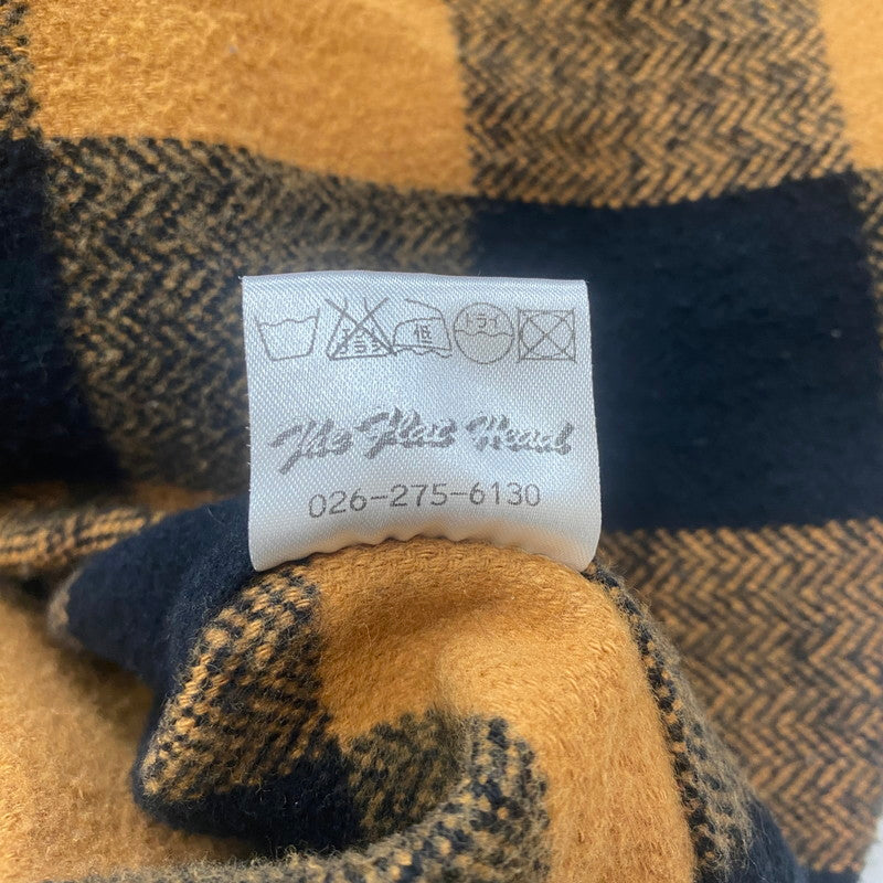 【中古品】【メンズ】 THE FLAT HEAD ザフラットヘッド HERRINGBONE CHECK SHIRT ヘリンボーン チェックシャツ 長袖 トップス 145-260331-yo-03-tei サイズ：38 カラー：オレンジ(ライトブラウン) 万代Net店