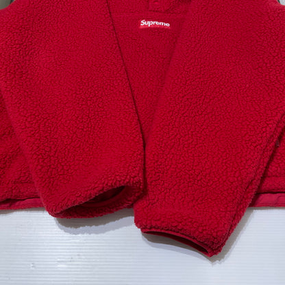 【中古品】【メンズ】 Supreme シュプリーム 23FW POLARTEC SHEARLING REVERSIBLE PULLOVER ポーラテック シアリング リバーシブル プルオーバー ジャケット 149-260404-yo-15-tei サイズ：XXL カラー：レッド 万代Net店