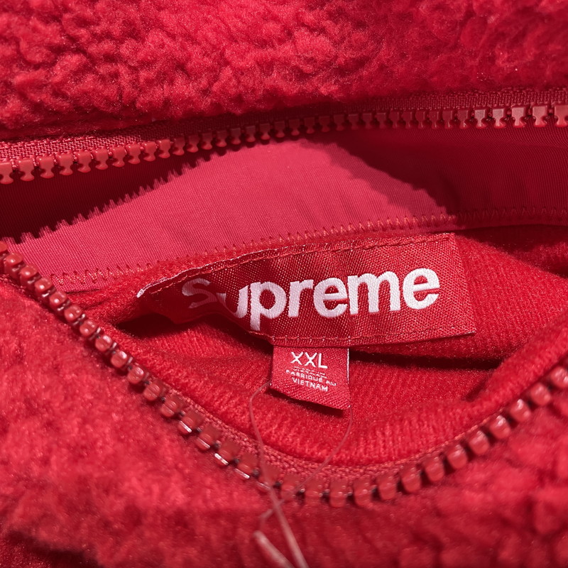 【中古品】【メンズ】 Supreme シュプリーム 23FW POLARTEC SHEARLING REVERSIBLE PULLOVER ポーラテック シアリング リバーシブル プルオーバー ジャケット 149-260404-yo-15-tei サイズ：XXL カラー：レッド 万代Net店
