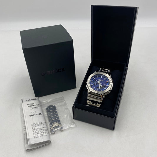 【中古品】【メンズ】 CASIO カシオ 24SS G-SHOCK FULL METAL 2100SERIES GM-B2100AD-2AJF ジーショック フルメタル タフソーラー 腕時計 196-260406-ks-22-tei サイズ：箱 コマ付き カラー：シルバー 万代Net店