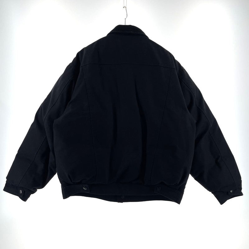 【中古品】【メンズ】 Supreme シュプリーム × SCHOTT ショット 別注 コラボ 22FW CANVAS DOWN TRUCKER JACKET キャンバス ダウン トラッカー ジャケット アウター 149-260404-yo-18-tei サイズ：L カラー：ブラック 万代Net店
