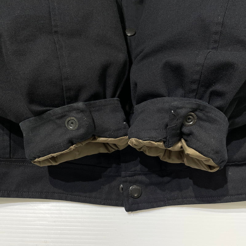 【中古品】【メンズ】 Supreme シュプリーム × SCHOTT ショット 別注 コラボ 22FW CANVAS DOWN TRUCKER JACKET キャンバス ダウン トラッカー ジャケット アウター 149-260404-yo-18-tei サイズ：L カラー：ブラック 万代Net店