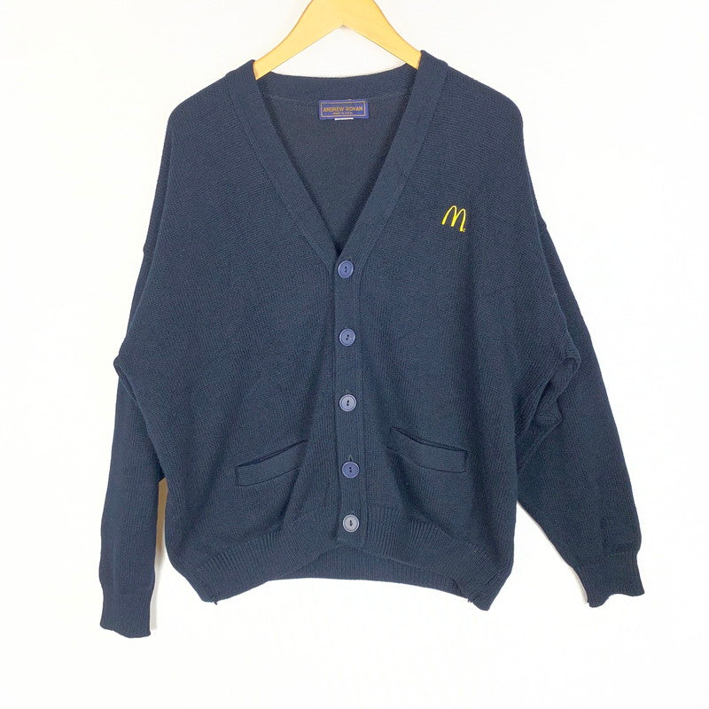 【中古品】【メンズ】 ANDREW ROHAN アンドリュー ローハン VNECK CARDIGAN Vネック カーディガン 長袖 トップス USA製 145-260401-ks-13-tei サイズ：XL カラー：ネイビー 万代Net店