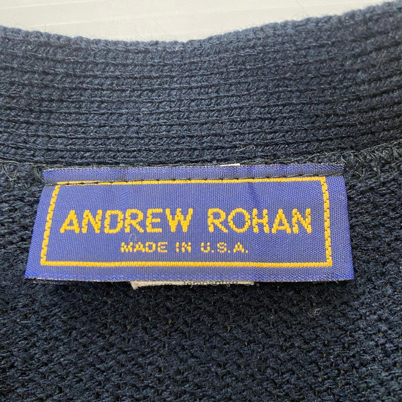【中古品】【メンズ】 ANDREW ROHAN アンドリュー ローハン VNECK CARDIGAN Vネック カーディガン 長袖 トップス USA製 145-260401-ks-13-tei サイズ：XL カラー：ネイビー 万代Net店