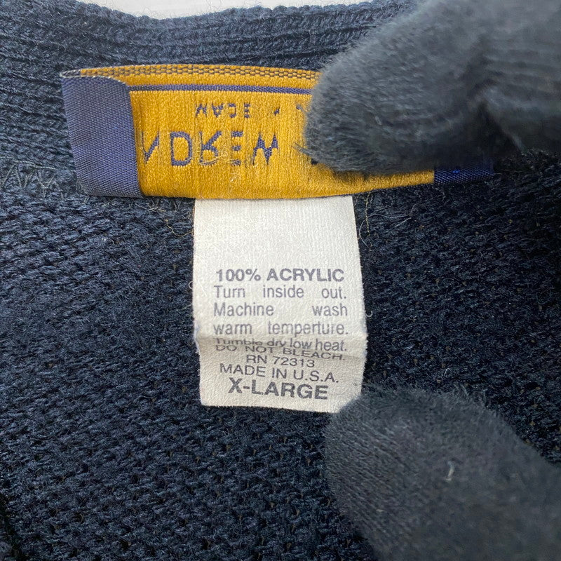 【中古品】【メンズ】 ANDREW ROHAN アンドリュー ローハン VNECK CARDIGAN Vネック カーディガン 長袖 トップス USA製 145-260401-ks-13-tei サイズ：XL カラー：ネイビー 万代Net店