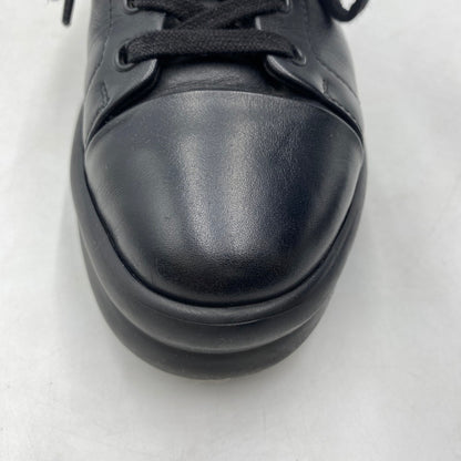 【現状渡し品】【レディース】 HERMES エルメス HAPPY H LOGO LACEUP LEATHER LOWCUT SNEAKER ハッピー Hロゴ レースアップ レザー ローカット スニーカー 靴 162-260403-ks-05-tei サイズ：36/破れ有 カラー：ブラック 万代Net店