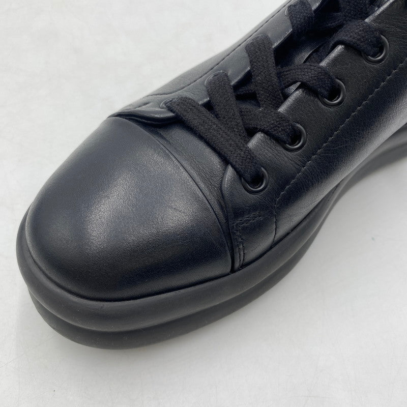【現状渡し品】【レディース】 HERMES エルメス HAPPY H LOGO LACEUP LEATHER LOWCUT SNEAKER ハッピー Hロゴ レースアップ レザー ローカット スニーカー 靴 162-260403-ks-05-tei サイズ：36/破れ有 カラー：ブラック 万代Net店