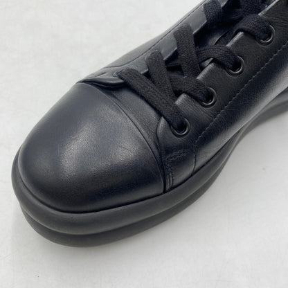 【現状渡し品】【レディース】 HERMES エルメス HAPPY H LOGO LACEUP LEATHER LOWCUT SNEAKER ハッピー Hロゴ レースアップ レザー ローカット スニーカー 靴 162-260403-ks-05-tei サイズ：36/破れ有 カラー：ブラック 万代Net店