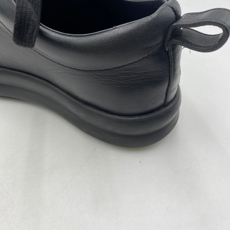 【現状渡し品】【レディース】 HERMES エルメス HAPPY H LOGO LACEUP LEATHER LOWCUT SNEAKER ハッピー Hロゴ レースアップ レザー ローカット スニーカー 靴 162-260403-ks-05-tei サイズ：36/破れ有 カラー：ブラック 万代Net店