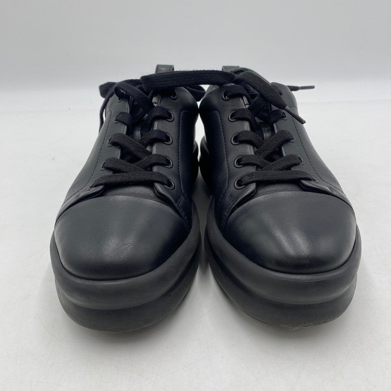 【現状渡し品】【レディース】 HERMES エルメス HAPPY H LOGO LACEUP LEATHER LOWCUT SNEAKER ハッピー Hロゴ レースアップ レザー ローカット スニーカー 靴 162-260403-ks-05-tei サイズ：36/破れ有 カラー：ブラック 万代Net店