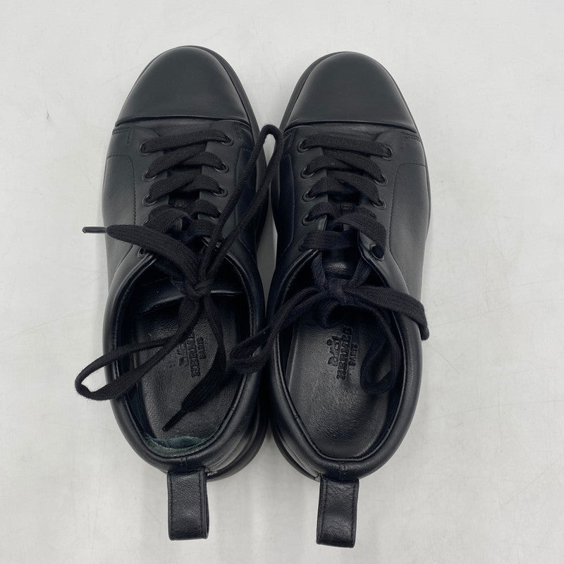 【現状渡し品】【レディース】 HERMES エルメス HAPPY H LOGO LACEUP LEATHER LOWCUT SNEAKER ハッピー Hロゴ レースアップ レザー ローカット スニーカー 靴 162-260403-ks-05-tei サイズ：36/破れ有 カラー：ブラック 万代Net店
