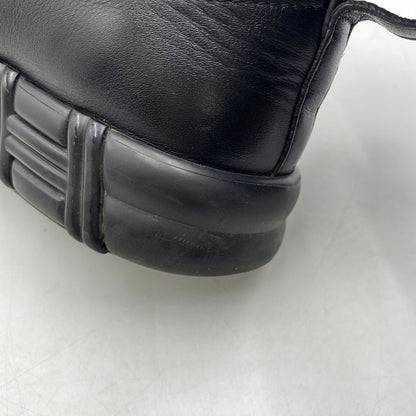 【現状渡し品】【レディース】 HERMES エルメス HAPPY H LOGO LACEUP LEATHER LOWCUT SNEAKER ハッピー Hロゴ レースアップ レザー ローカット スニーカー 靴 162-260403-ks-05-tei サイズ：36/破れ有 カラー：ブラック 万代Net店