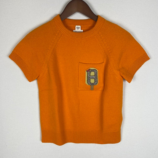 【中古品】【レディース】 HERMES エルメス FUNNY ICE CREAM S/S SWEATER 4E2626DB ファンキー アイスクリーム ショートスリーブ セーター 半袖 トップス ニット 141-260403-ks-02-tei サイズ：34 カラー：オレンジ 万代Net店