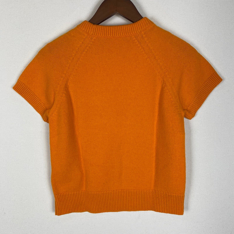 【中古品】【レディース】 HERMES エルメス FUNNY ICE CREAM S/S SWEATER 4E2626DB ファンキー アイスクリーム ショートスリーブ セーター 半袖 トップス ニット 141-260403-ks-02-tei サイズ：34 カラー：オレンジ 万代Net店