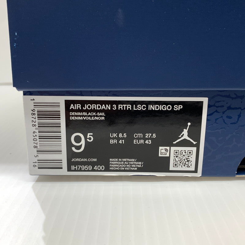 【中古品】【メンズ】 NIKE ナイキ × Levi's リーバイス 別注 コラボ AIR JORDAN 3 RETRO SP INDIGO AND GYM RED IH7959-400 エアジョーダン3 レトロ スニーカー 靴 シューズ 160-260624-ko-08-tei サイズ：27.5cm カラー：インディゴ 万代Net店