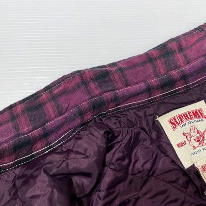 【中古品】【メンズ】 × TRUE RELIGION トゥルーレリジョン 別注 コラボ 25FW PLAID QUILTED FLANNEL SHIRT プレイド キルティング フランネル シャツ ジャケット ライトアウター 149-260404-yo-13-fuzh サイズ：XL カラー：パープル 万代Net店
