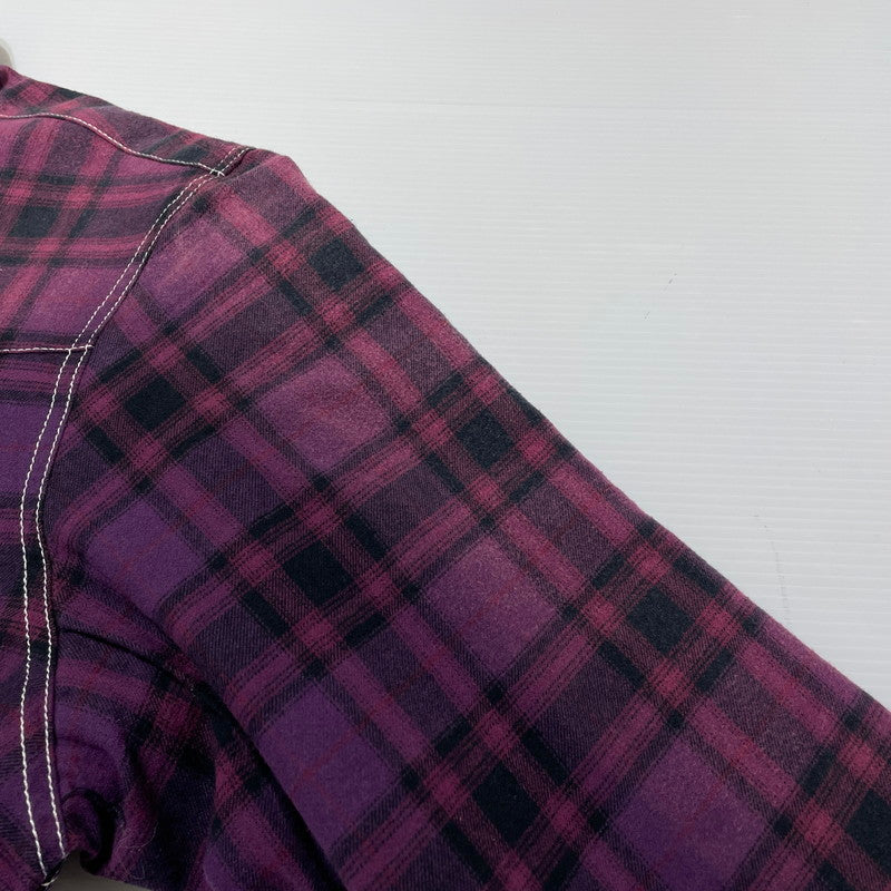 【中古品】【メンズ】 × TRUE RELIGION トゥルーレリジョン 別注 コラボ 25FW PLAID QUILTED FLANNEL SHIRT プレイド キルティング フランネル シャツ ジャケット ライトアウター 149-260404-yo-13-fuzh サイズ：XL カラー：パープル 万代Net店