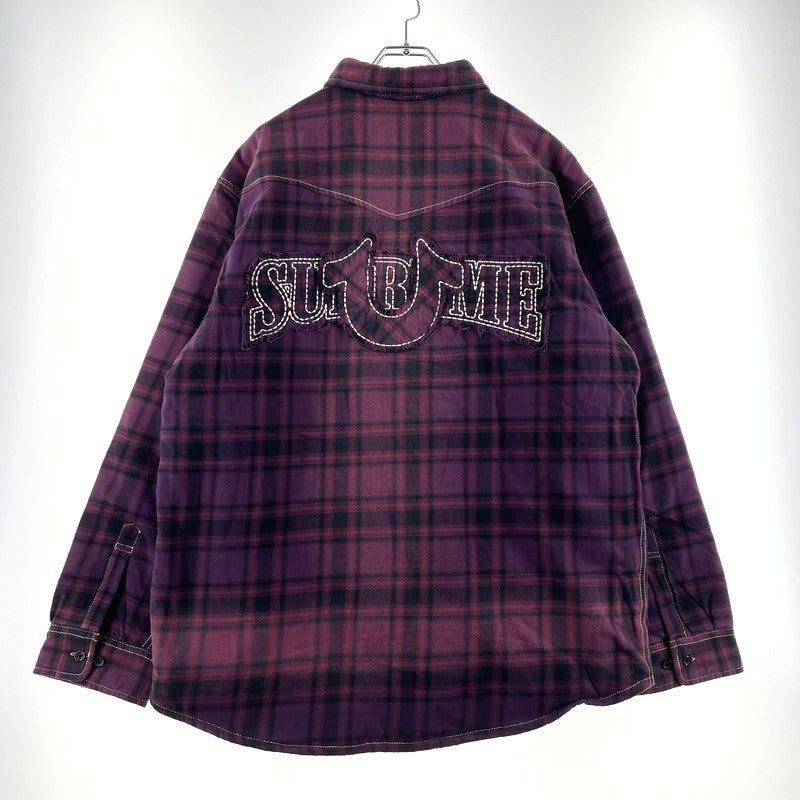 【中古品】【メンズ】 × TRUE RELIGION トゥルーレリジョン 別注 コラボ 25FW PLAID QUILTED FLANNEL SHIRT プレイド キルティング フランネル シャツ ジャケット ライトアウター 149-260404-yo-13-fuzh サイズ：XL カラー：パープル 万代Net店