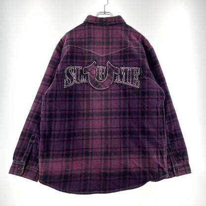 【中古品】【メンズ】 × TRUE RELIGION トゥルーレリジョン 別注 コラボ 25FW PLAID QUILTED FLANNEL SHIRT プレイド キルティング フランネル シャツ ジャケット ライトアウター 149-260404-yo-13-fuzh サイズ：XL カラー：パープル 万代Net店