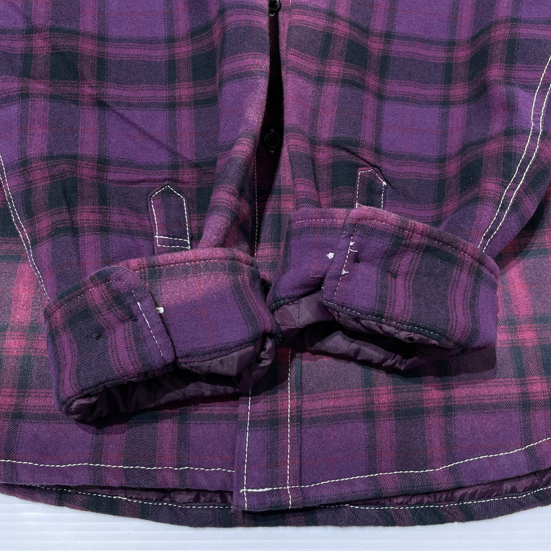 【中古品】【メンズ】 × TRUE RELIGION トゥルーレリジョン 別注 コラボ 25FW PLAID QUILTED FLANNEL SHIRT プレイド キルティング フランネル シャツ ジャケット ライトアウター 149-260404-yo-13-fuzh サイズ：XL カラー：パープル 万代Net店