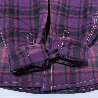 【中古品】【メンズ】 × TRUE RELIGION トゥルーレリジョン 別注 コラボ 25FW PLAID QUILTED FLANNEL SHIRT プレイド キルティング フランネル シャツ ジャケット ライトアウター 149-260404-yo-13-fuzh サイズ：XL カラー：パープル 万代Net店
