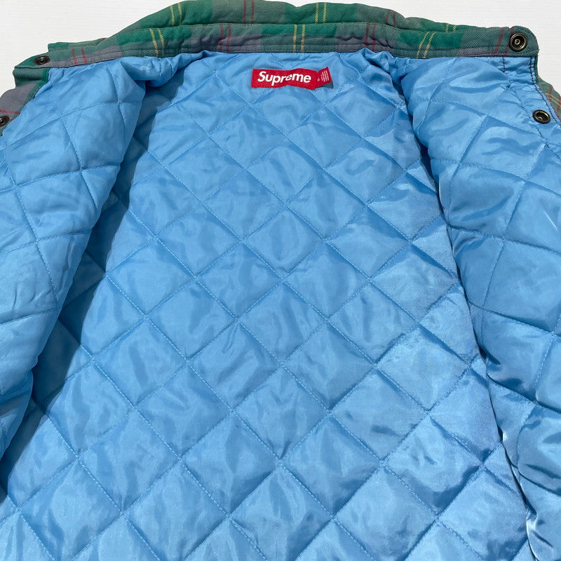 【中古品】【メンズ】 Supreme シュプリーム 26SS QUILTED LINED FLANNEL SNAP SHIRT キルティング ラインド フランネル スナップ シャツ ジャケット ライトアウター 149-260404-yo-14-tei サイズ：XL カラー：グリーン 万代Net店