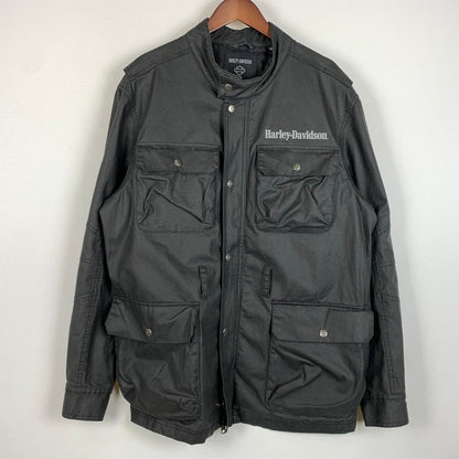 【中古品】【メンズ】 HARLEY DAVIDSON ハーレーダビッドソン NO.1 LOGO RIDING JACKET 97403-24VM ライディング ジャケット アウター ヘビーウェイト 145-260402-ko-10-tei サイズ：L カラー：ブラック 万代Net店