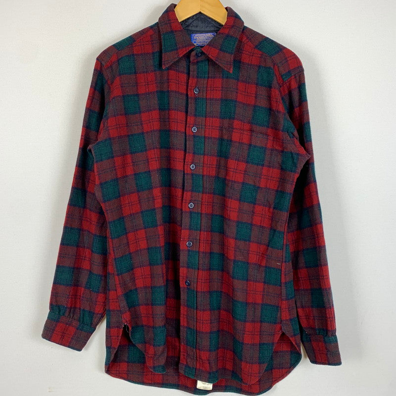 【中古品】【メンズ】 PENDLETON ペンドルトン 70's WOOL SHIRT VINTAGE 70年代 ウールシャツ トップス ネルシャツ ヴィンテージ 145-260402-ko-03-tei サイズ：M カラー：レッド 万代Net店