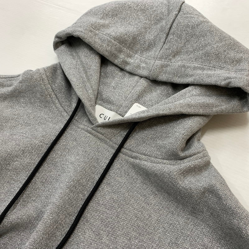 【中古品】【メンズ】 CULINI クルニ 25SS GLITTER YARN EMBROIDERY PATCH HOODIE 25-SS-039C グリッター ヤーン エンブロイダリー パッチ パーカー トップス プルオーバー 140-260402-ko-07-fuzh サイズ：2 カラー：グレー 万代Net店