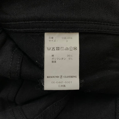 【中古品】【メンズ】 RESOUND CLOTHING リサウンド クロージング COTTON PANTS BASIC-SSK-004 コットン パンツ ボトムス スキニーパンツ 151-260402-ko-16-tei サイズ：3 カラー：ブラック 万代Net店