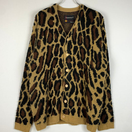 【中古品】【メンズ】 TOWN CRAFT タウンクラフト LEOPARD CARDIGAN レオパード カーディガン トップス ニット 142-260405-ko-04-tei サイズ：L カラー：柄 万代Net店