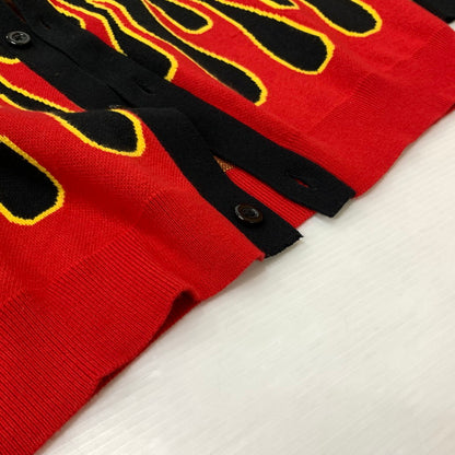 【中古品】【メンズ】 COOKMAN クックマン FLAME CARDIGAN フレイム カーディガン トップス ニット 145-260405-ko-03-tei サイズ：L カラー：ブラック 万代Net店