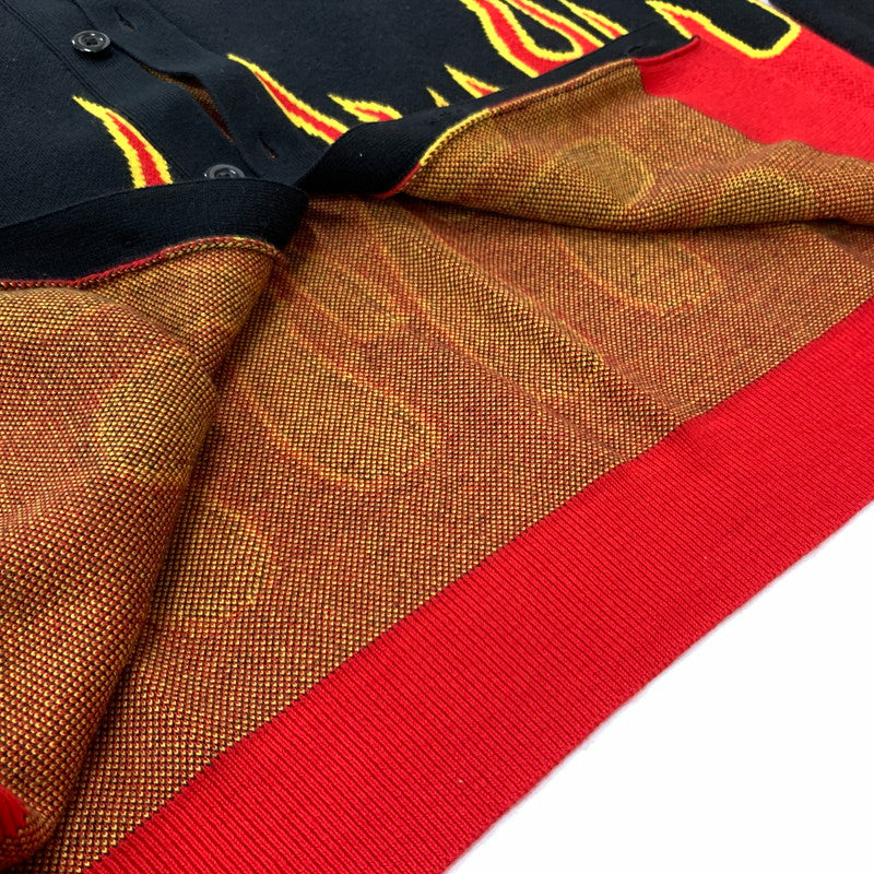 【中古品】【メンズ】 COOKMAN クックマン FLAME CARDIGAN フレイム カーディガン トップス ニット 145-260405-ko-03-tei サイズ：L カラー：ブラック 万代Net店