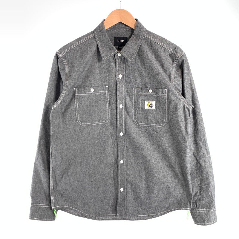 【中古品】【メンズ】 HUF WORK SHIRT ハフ ワークシャツ 長袖シャツ ブランド 古着 トップス 142-260627-gm-20-fuz サイズ：S カラー：グレー 万代Net店