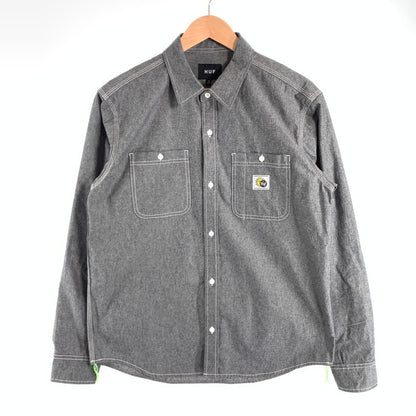 【中古品】【メンズ】 HUF WORK SHIRT ハフ ワークシャツ 長袖シャツ ブランド 古着 トップス 142-260627-gm-20-fuz サイズ：S カラー：グレー 万代Net店