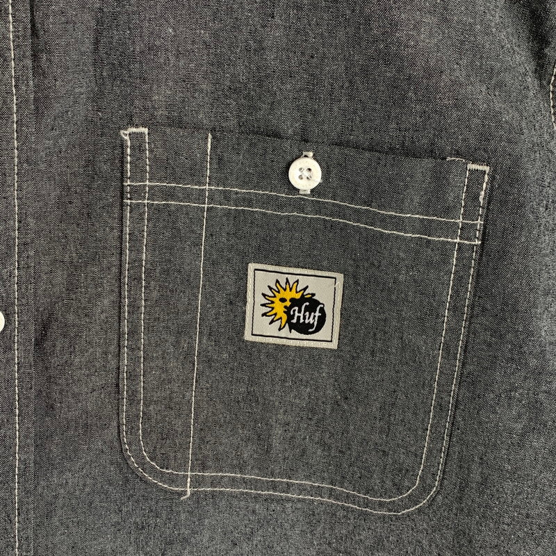 【中古品】【メンズ】 HUF WORK SHIRT ハフ ワークシャツ 長袖シャツ ブランド 古着 トップス 142-260627-gm-20-fuz サイズ：S カラー：グレー 万代Net店