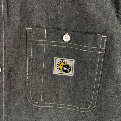 【中古品】【メンズ】 HUF WORK SHIRT ハフ ワークシャツ 長袖シャツ ブランド 古着 トップス 142-260627-gm-20-fuz サイズ：S カラー：グレー 万代Net店
