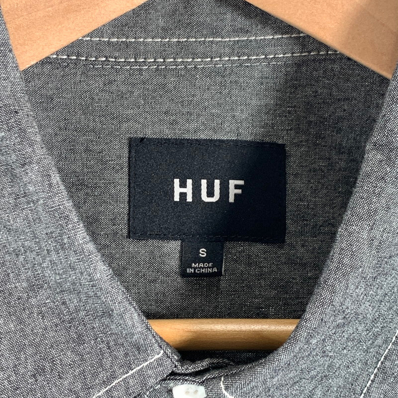 【中古品】【メンズ】 HUF WORK SHIRT ハフ ワークシャツ 長袖シャツ ブランド 古着 トップス 142-260627-gm-20-fuz サイズ：S カラー：グレー 万代Net店
