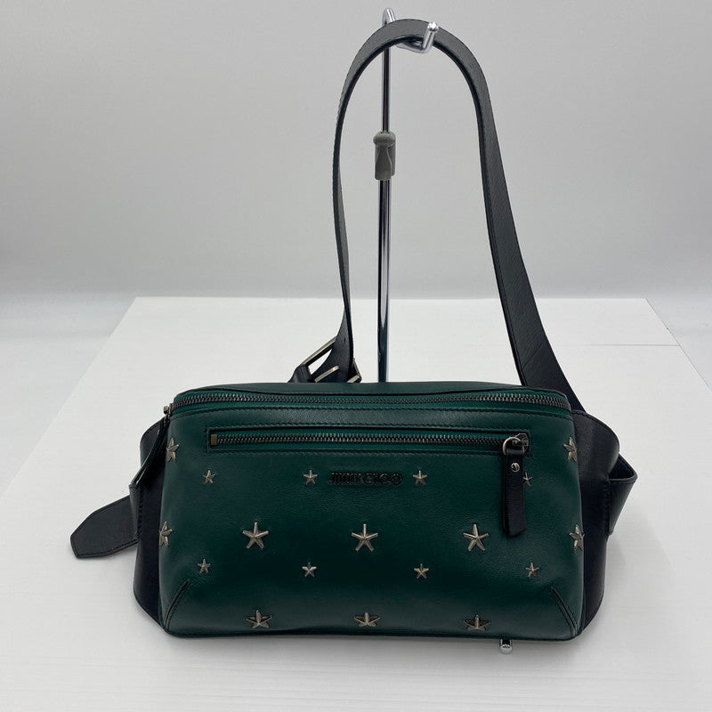 【中古品】【メンズ】 JIMMY CHOO ジミーチュウ OSCAR BODY BAG オスカー ボディバッグ カバン ウエストバッグ 180-260529-ks-06-tei サイズ：本体のみ カラー：グリーン 万代Net店