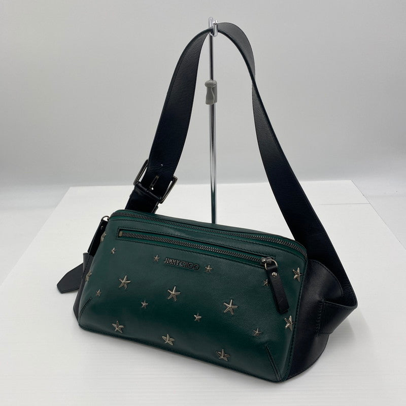 【中古品】【メンズ】 JIMMY CHOO ジミーチュウ OSCAR BODY BAG オスカー ボディバッグ カバン ウエストバッグ 180-260529-ks-06-tei サイズ：本体のみ カラー：グリーン 万代Net店