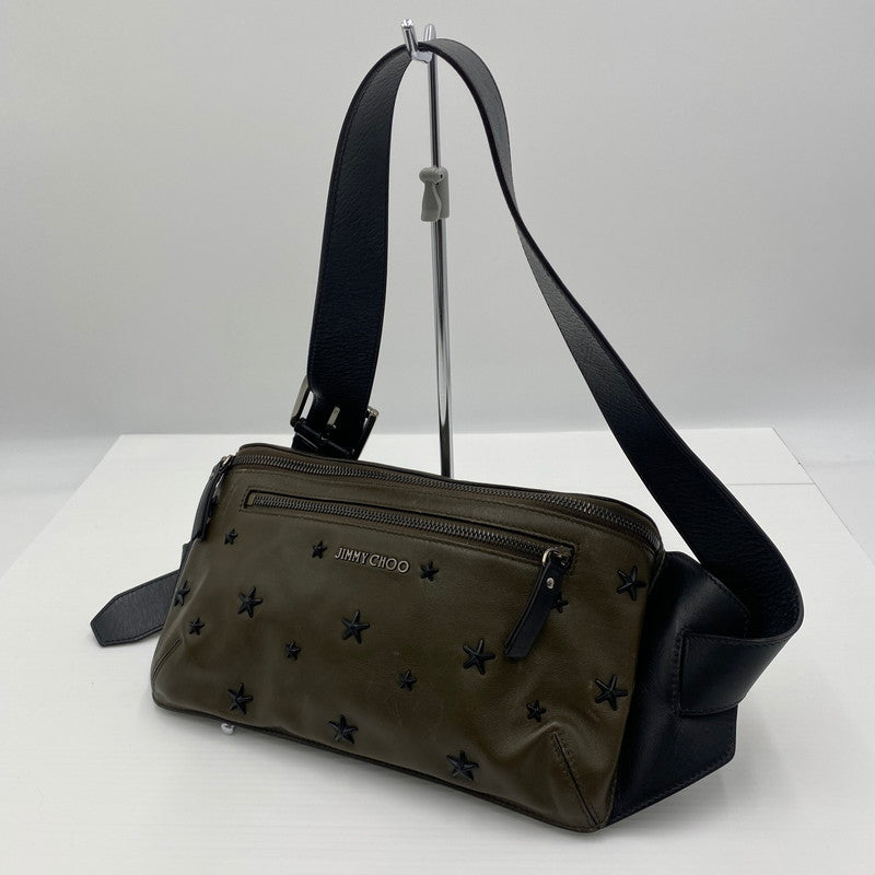 【現状渡し品】【メンズ】 JIMMY CHOO ジミーチュウ OSCAR BODY BAG オスカー ボディバッグ カバン ウエストバッグ 180-260529-ks-05-tei サイズ：本体のみ カラー：ブラウン 万代Net店