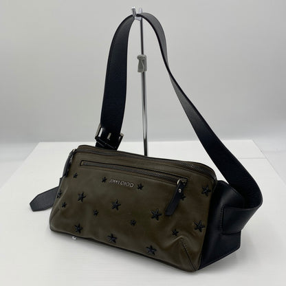 【現状渡し品】【メンズ】 JIMMY CHOO ジミーチュウ OSCAR BODY BAG オスカー ボディバッグ カバン ウエストバッグ 180-260529-ks-05-tei サイズ：本体のみ カラー：ブラウン 万代Net店