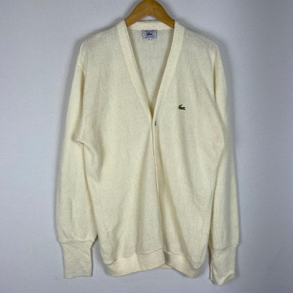 【中古品】【メンズ】 IZOD LACOSTE アイゾッドラコステ 80's L/S ACRYLIC KNIT CARDIGAN VINTAGE 80年代 ロングスリーブ アクリル ニット カーディガン 長袖 トップス ヴィンテージ 145-260413-ks-06-tei サイズ：XL カラー：アイボリー 万代Net店