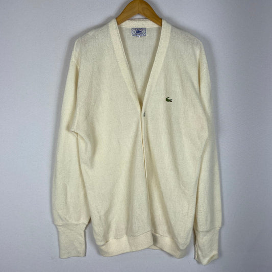 【中古品】【メンズ】 IZOD LACOSTE アイゾッドラコステ 80's L/S ACRYLIC KNIT CARDIGAN VINTAGE 80年代 ロングスリーブ アクリル ニット カーディガン 長袖 トップス ヴィンテージ 145-260413-ks-06-tei サイズ：XL カラー：アイボリー 万代Net店
