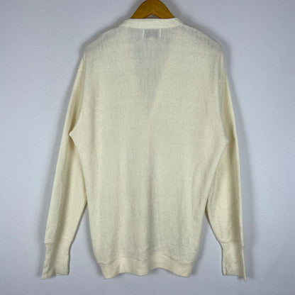 【中古品】【メンズ】 IZOD LACOSTE アイゾッドラコステ 80's L/S ACRYLIC KNIT CARDIGAN VINTAGE 80年代 ロングスリーブ アクリル ニット カーディガン 長袖 トップス ヴィンテージ 145-260413-ks-06-tei サイズ：XL カラー：アイボリー 万代Net店