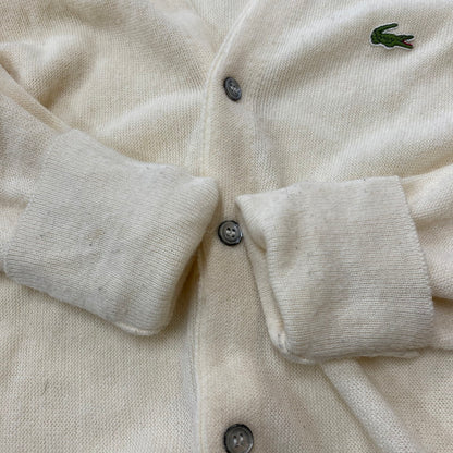 【中古品】【メンズ】 IZOD LACOSTE アイゾッドラコステ 80's L/S ACRYLIC KNIT CARDIGAN VINTAGE 80年代 ロングスリーブ アクリル ニット カーディガン 長袖 トップス ヴィンテージ 145-260413-ks-06-tei サイズ：XL カラー：アイボリー 万代Net店